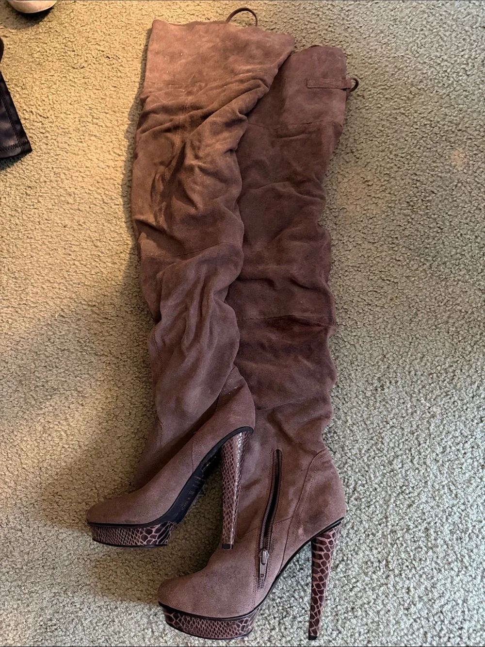 Bakers Brown Suede Over-the-Knee Platform Boots
